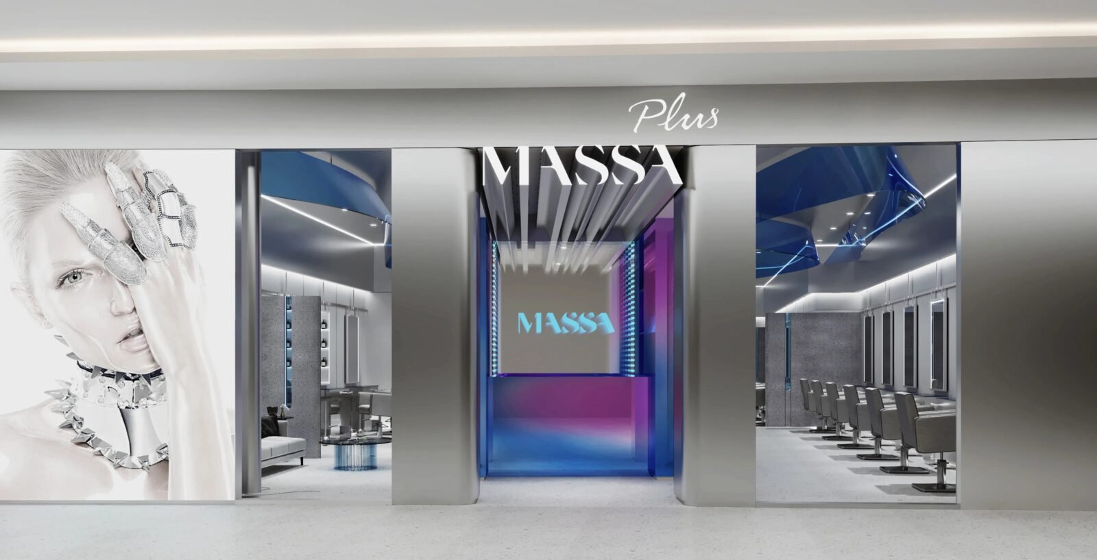 ProjetoProjeto Comercial: Salão de Beleza Plus MASSA – Futurismo e Sofisticação