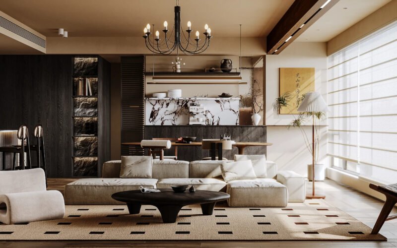 Projeto Residencial: Apartamento Urbano Contemporâneo com Painéis de Parede WPC Multifacetados