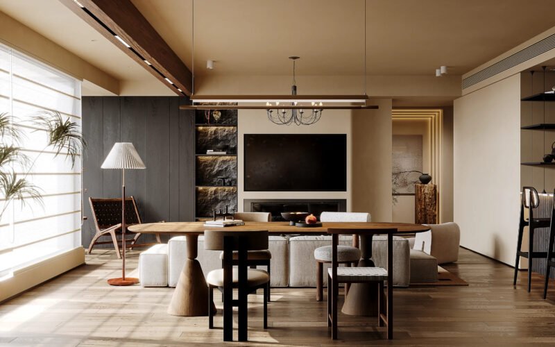 Projeto Residencial: Apartamento Urbano Contemporâneo com Painéis de Parede WPC Multifacetados
